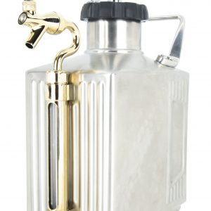 128oz pressurized growler in brushed 304 stainless steel