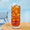 16oz Clear Embossed Tiki Glasses – Set of 4