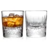 set of 2 hand cut crystal old fashioned whiskey glasses that are perfect for bourbon too.