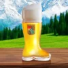 Das Boot mug with a mountain background.