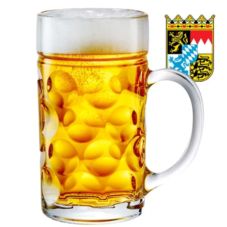 44oz / 1.3 liter Masskrug Bavarian beer glass, perfect for Oktoberfest!