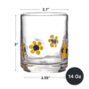 specifications of a hand blown double old fashioned daisy glass